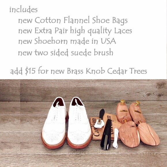 *Worn 2x* $395 Allen Edmonds MCALLISTER 9.5 B Narrow White Suede * add $15 Trees main image 11